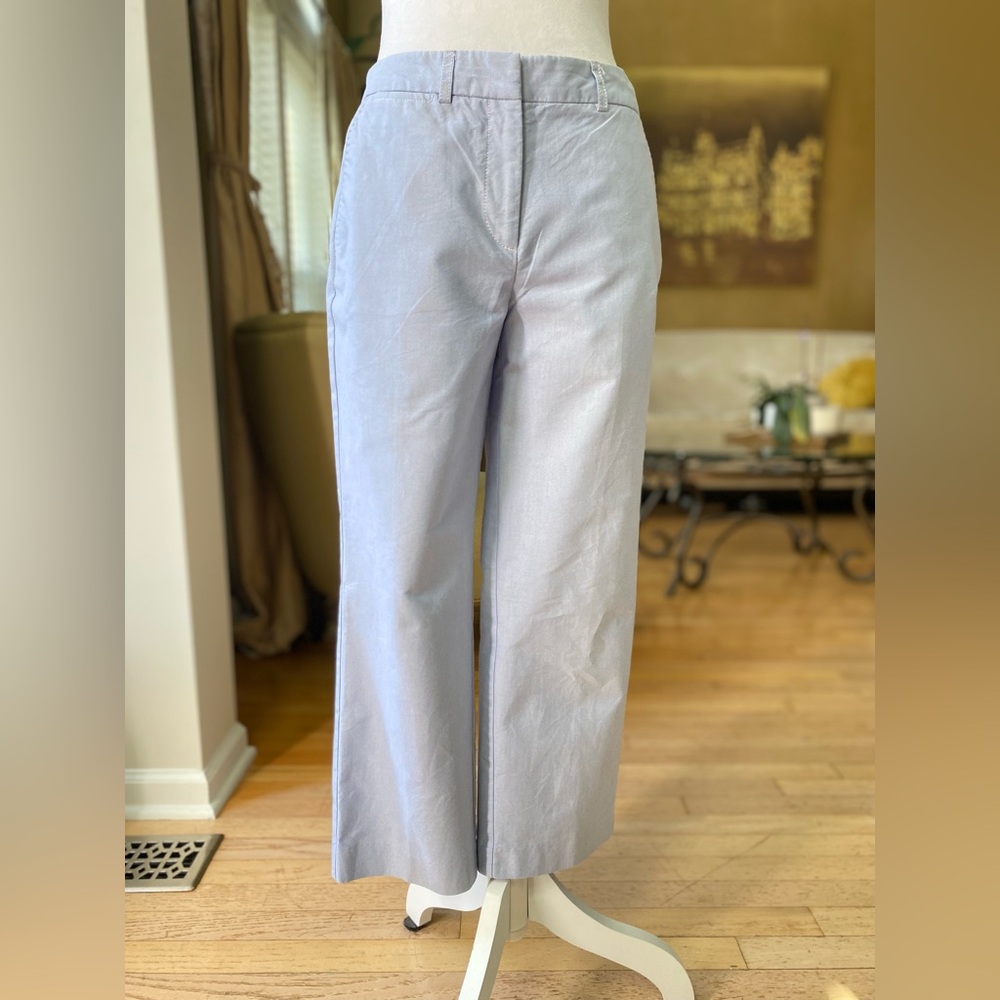 Talbots Light Blue straight Leg Cotton Crop Pants Chino Trousers sz 4
